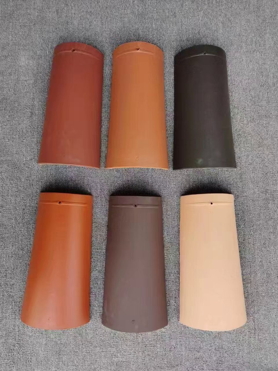 屋面瓦实物色样：多种常用颜色对照